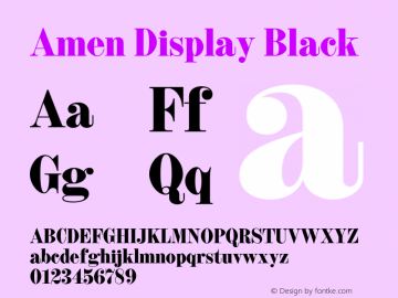 Amen Display Black Version 1.000;PS 001.000;hotconv 1.0.88;makeotf.lib2.5.64775图片样张