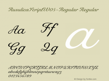 Rusulica Script W05 Regular Version 1.00 Font Sample