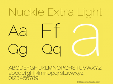 Nuckle Extra Light Version 1.032;PS 1.32;hotconv 1.0.88;makeotf.lib2.5.647800 Font Sample