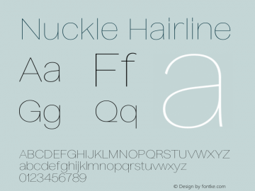 Nuckle Hairline Version 1.032;PS 1.32;hotconv 1.0.88;makeotf.lib2.5.647800 Font Sample