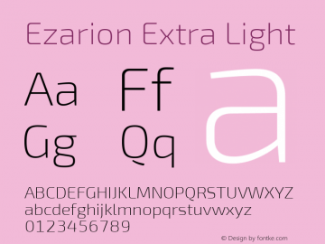 Ezarion Extra Light Version 1.001;PS 001.001;hotconv 1.0.70;makeotf.lib2.5.58329图片样张