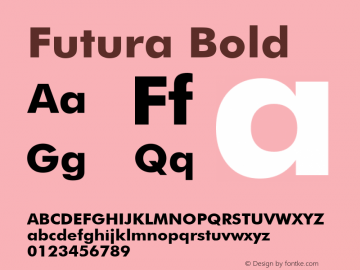 Futura Bold 1.0 Font Sample