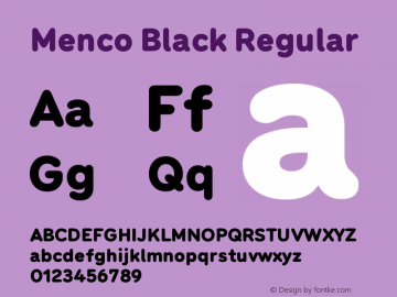 Menco Black W00 Black Version 1.00 Font Sample