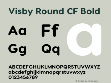VisbyRoundCF-ExtraBold Version 2.100 | wf jerry Font Sample