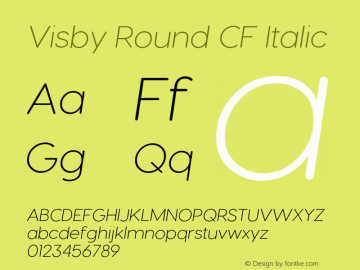 VisbyRoundCF-ExtraLightItalic Version 2.100 | wf jerry Font Sample