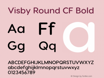 VisbyRoundCF-DemiBold Version 2.100 | wf jerry Font Sample