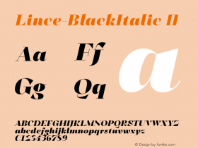 ☞Lince-BlackItalic Version 1.000;com.myfonts.easy.typomancer.lince.black-italic.wfkit2.version.4orn Font Sample