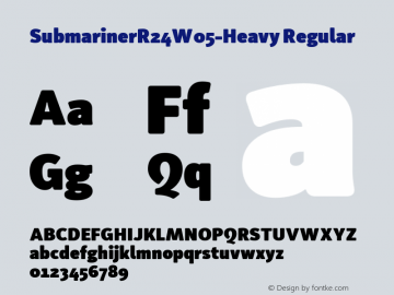 Submariner R24 W05 Heavy Version 1.10 Font Sample
