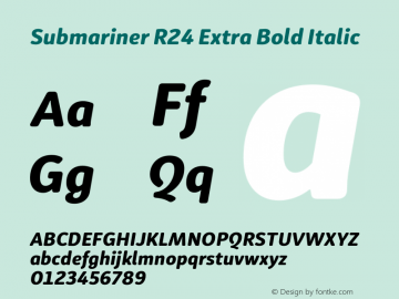 Submariner R24 Extra Bold Italic Version 2.000图片样张