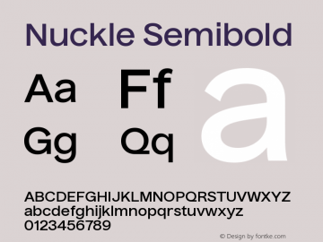 Nuckle Semibold Version 1.032;PS 1.32;hotconv 1.0.88;makeotf.lib2.5.647800图片样张