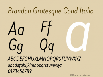 Brandon Grotesque Cond Italic Version 1.002图片样张