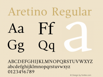 AretinoRegular Version 1.000;YWFTv17 Font Sample