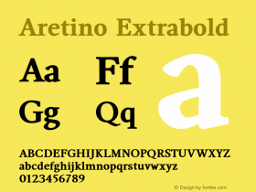 AretinoExtrabold Version 1.000;YWFTv17 Font Sample