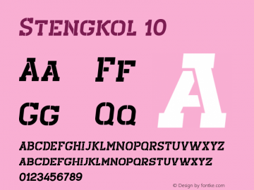 Stengkol10 Version 001.001 ;YWFTv17 Font Sample