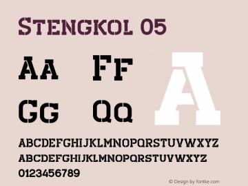 Stengkol05 Version 001.001 ;YWFTv17 Font Sample