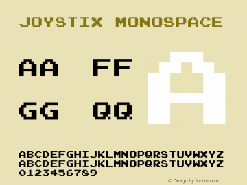 JoystixMonospace-Regular Version 5.000 Font Sample