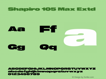 Shapiro 105 Max Extd Version 3.001;PS 003.001;hotconv 1.0.88;makeotf.lib2.5.64775图片样张