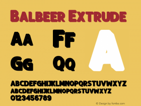 Balbeer Extrude Version 1.000;PS 001.000;hotconv 1.0.88;makeotf.lib2.5.64775图片样张