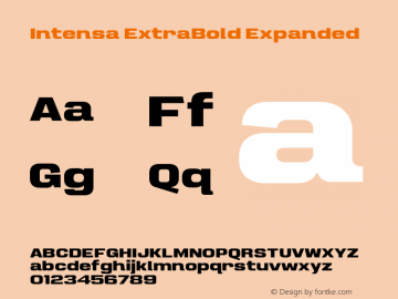 Intensa-ExtraBoldExpanded Version 1.000 Font Sample