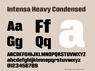 Intensa-HeavyCondensed Version 1.000 Font Sample