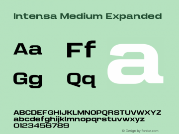 Intensa-MediumExpanded Version 1.000 Font Sample