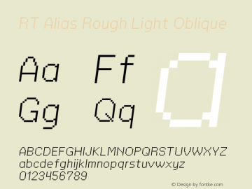 RT Alias Rough Light Oblique Version 1.000;PS 001.000;hotconv 1.0.88;makeotf.lib2.5.64775图片样张