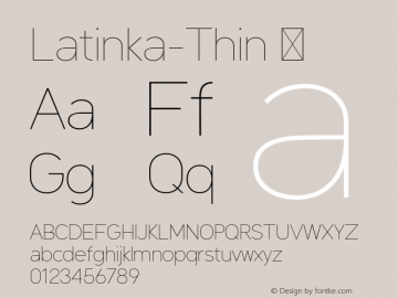 ☞Latinka Thin Version 1.000;com.myfonts.easy.jaroslav-zavodny.latinka.thin.wfkit2.version.5ckC Font Sample