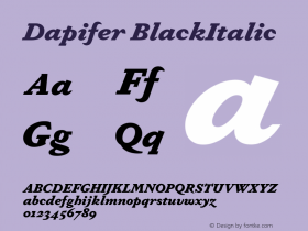 Dapifer Black Italic Version 1.001;PS 001.001;hotconv 1.0.70;makeotf.lib2.5.58329图片样张