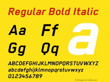 Regular Bold Italic Bold Italic Version 2.1 2012图片样张