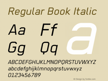 Regular Book Italic Italic Version 2.1 2012图片样张