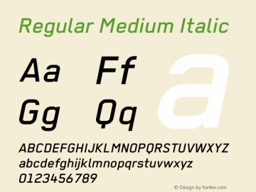 Regular Medium Italic Italic Version 2.1 2012图片样张