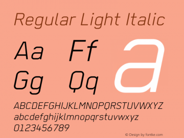 Regular Light Italic Italic Version 2.1 2012图片样张