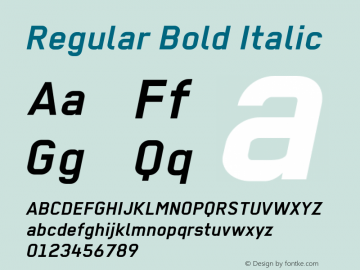 Regular Bold Italic Bold Italic Version 2.1 2012图片样张