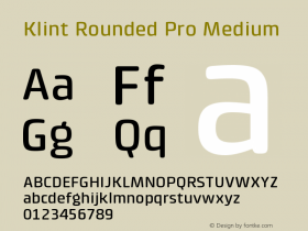 KlintRoundedPro-Medium Version 1.00 Font Sample