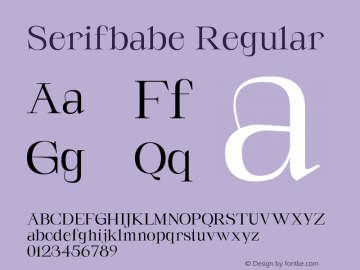Serifbabe Regular Version 1.000;PS 001.000;hotconv 1.0.88;makeotf.lib2.5.64775 Font Sample
