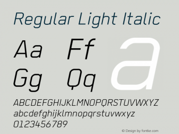 Regular Light Italic Italic Version 2.1 2012图片样张