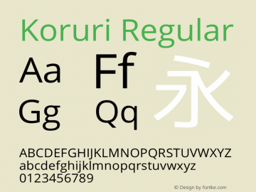 Koruri Regular  Font Sample