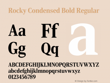 Rocky Condensed Bold Version 1.0 Font Sample