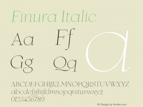 Finura-Italic Version 1.0 Font Sample