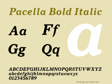 Pacella Bold Italic Altsys Fontographer 3.5  11/25/92图片样张