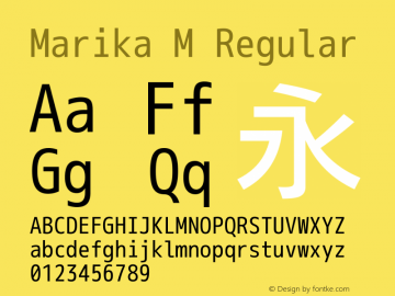 MarikaM Regular Version 1.060-20181030 Font Sample