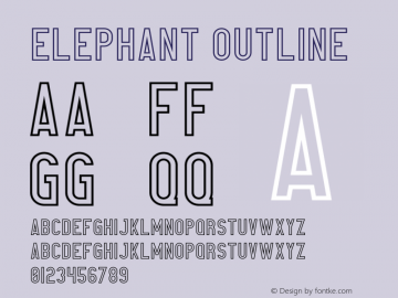Elephant Outline Version 1.002;Fontself Maker 2.1.2 Font Sample