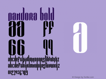 Pandora Bold Version 1.002;Fontself Maker 2.1.2图片样张