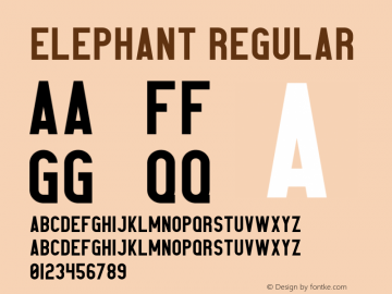 Elephant Version 1.002;Fontself Maker 2.1.2 Font Sample