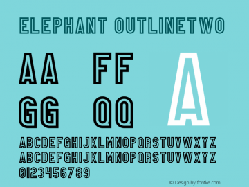 Elephant OutlineTwo Version 1.002;Fontself Maker 2.1.2 Font Sample