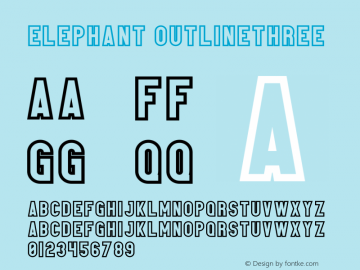 Elephant OutlineThree Version 1.002;Fontself Maker 2.1.2图片样张