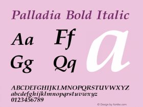 Palladia Bold Italic Altsys Fontographer 3.5  11/25/92图片样张