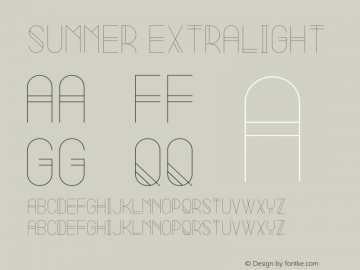 Summer ExtraLight Version 1.002;Fontself Maker 3.0.0-0图片样张