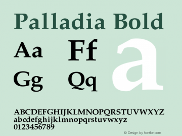 Palladia Bold 001.000 Font Sample