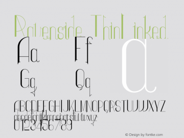 Ravenside ThinLinked Version 1.002;Fontself Maker 3.0.0-3 Font Sample
